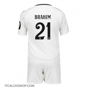 Real Madrid Brahim Diaz #21 Prima Maglia Bambino 2024-25 Manica Corta (+ Pantaloni corti)
